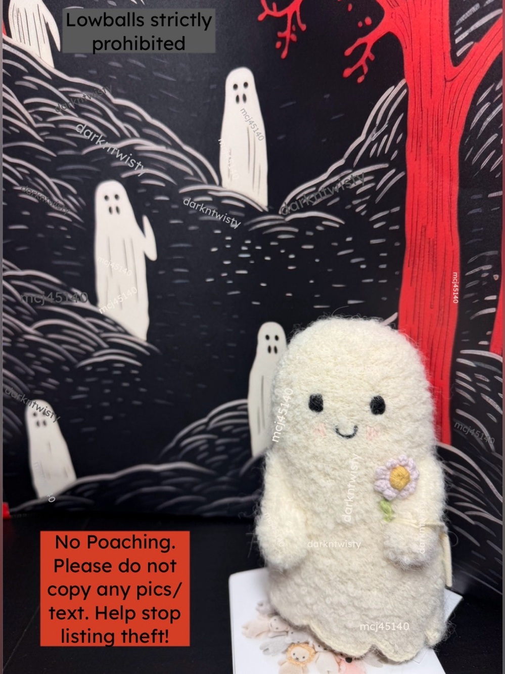 1 SINGLE BNWT CUDDLE AND KIND CREAM BOUCLE GHOST WITH FLOWER RETIRED
